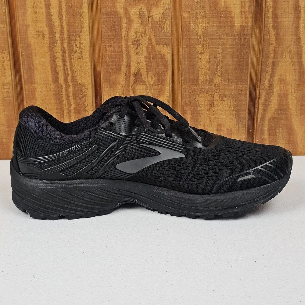 Brooks Adrenaline GTS 18 Mens 10 D All Black Running Shoes 1102711D026
